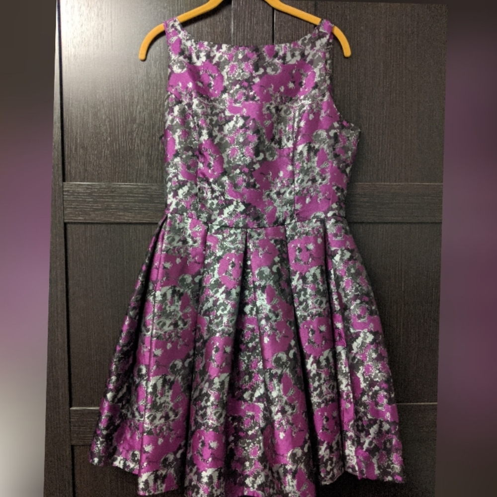 BB Dakota Floral Brocade Purple Dress